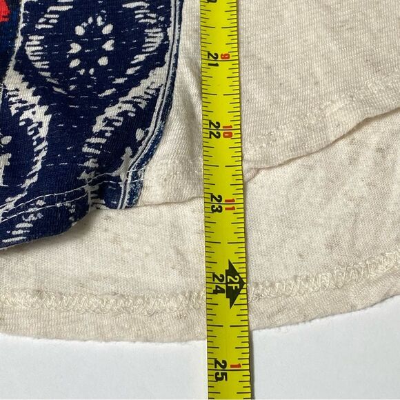 Lucky Brand Boho Southwest Long Sleeve Roll Tab Button Front top Women's Size M - Picture 2 of 16